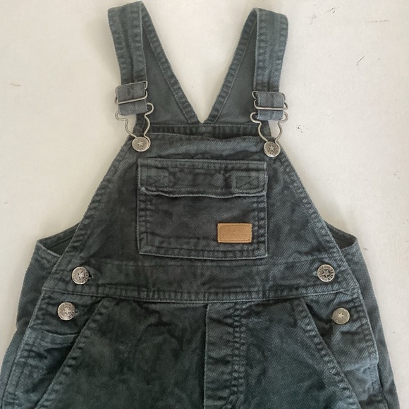 Vintage 90’s Mc Kids Gray Corduroy Carpenter Overalls Hammer loop 5 Pockets 2T - Picture 3 of 7